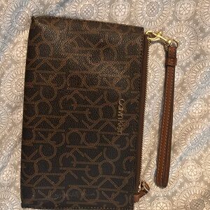 Calvin Klein Tan Monogram Pouch